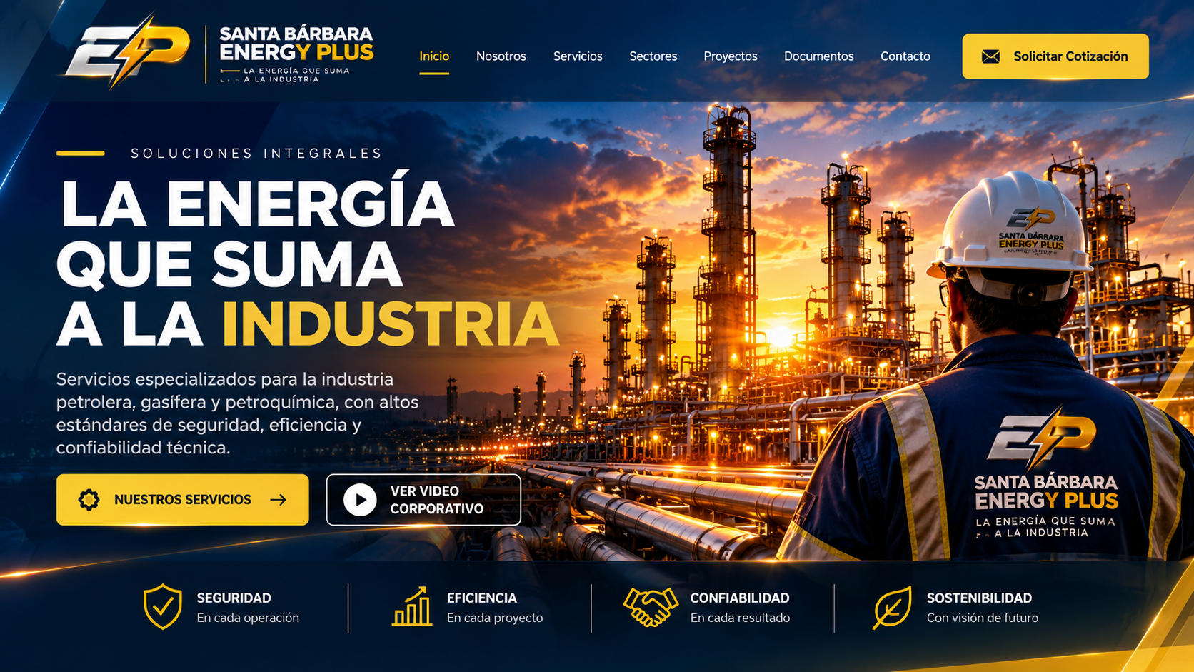 Santa Bárbara Energy Plus. La energía que suma a la industria. Servicios especializados para la industria petrolera, gasífera y petroquímica.